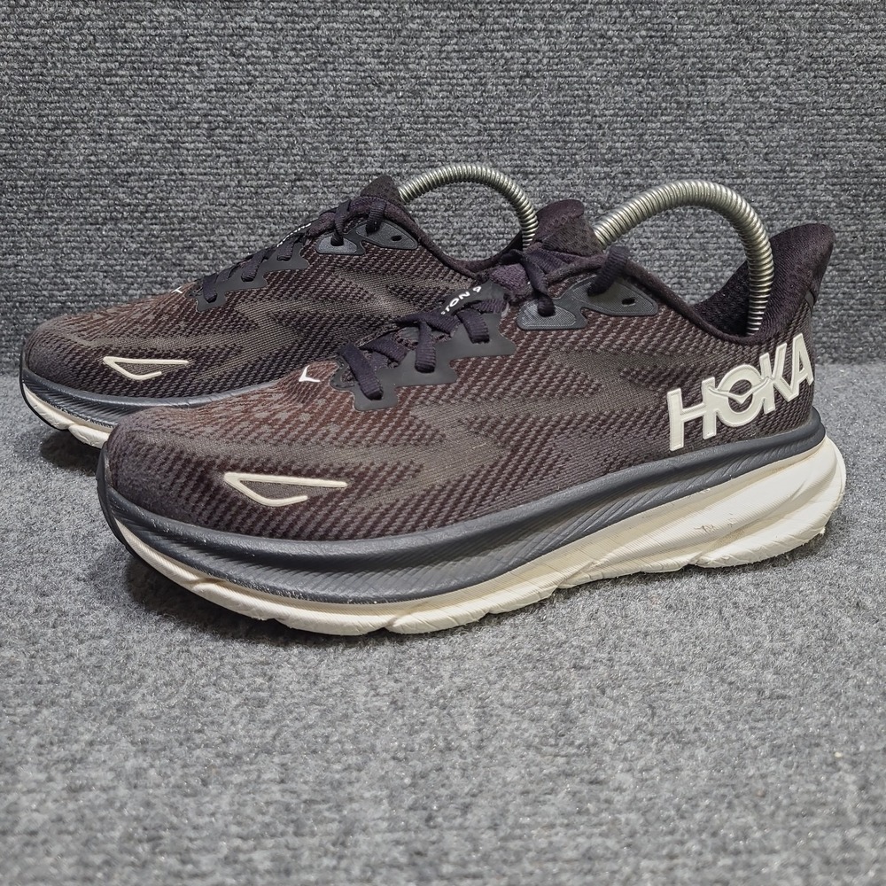 Hoka One One Clifton 9 Women's Size 7.5 B Black Running Shoes Sneakers 1127896